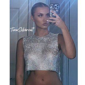 BLOGGER'S FAVE! Zara Open Back Rhinestone Top NWT